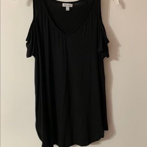 Black open shoulder top